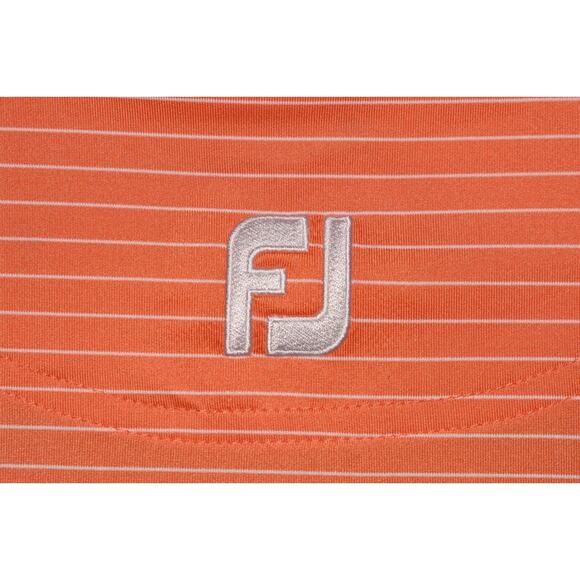 FOOTJOY $72 Short Sleeve Sweat-Wicking Polo Shirt Orange Stripe Men's Medium - Picture 4 of 4